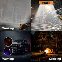 120W Solar Rechargeable Work Light - 10000Lm 144 Led Flood Light, Ip65 Waterproof, 4 Modes For Camping, Fishing & Car Repair - thumbnail 7