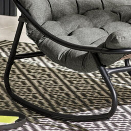 Furniturebox Hydra Garden Lounger Rocking Garden Chair Grey, Comfy Garden Chair, Outdoor Patio Sun Lounger Garden Chair Seating - thumbnail 6