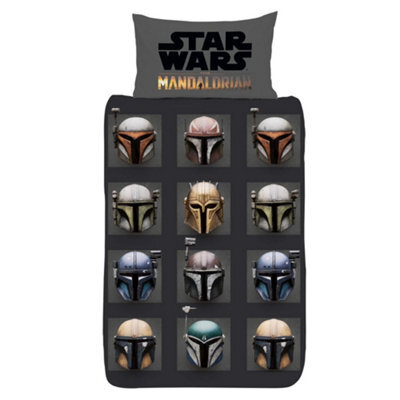Star Wars The Mandalorian Helmet Reversible Duvet Set Multicoloured (Single) - image 1