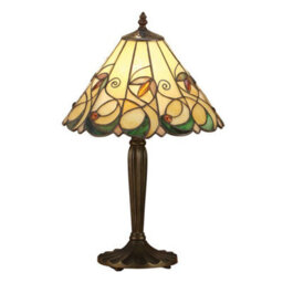 Luminosa Lighting Luminosa Jamelia 1 Light Small Table Lamp Tiffany Glass, Dark Bronze Paint With Highlights, E27 - thumbnail 1