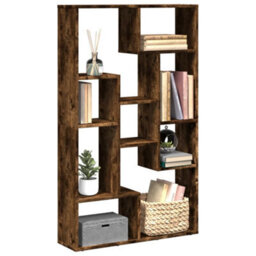 Berkfield Bookcase Smoked Oak 72X20X120 Cm Engineered Wood - thumbnail 1
