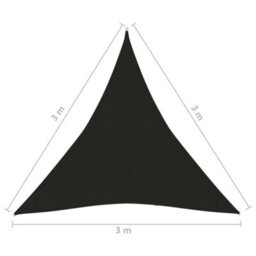 Berkfield Sunshade Sail 160 G/m2 Black 3X3X3 M Hdpe - thumbnail 6