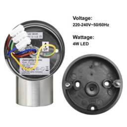 Long Life Lamps Company 4W Modern Outdoor Led Stainless Steel Single Wall Light Warm White Zlc314 - thumbnail 7