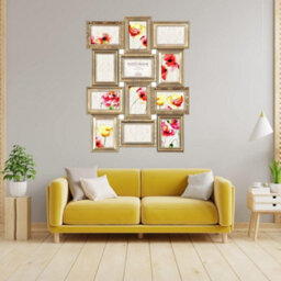 Trendi Large Multi Aperture Photo Frame For 12 6 X 4 Photos Gold Photo - thumbnail 2
