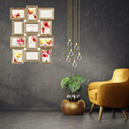 Trendi Large Multi Aperture Photo Frame For 12 6 X 4 Photos Gold Photo - thumbnail 3