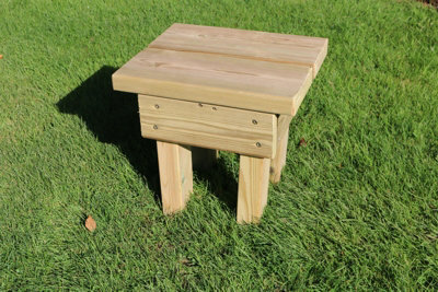 Churnet Valley Garden Furniture Ltd Pressure Treated Footstool - Outdoor Garden Furniture Foot Rest - Timber - L30 X W30 X H30 Cm - Fully Assembled - image 1