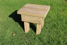 Churnet Valley Garden Furniture Ltd Pressure Treated Footstool - Outdoor Garden Furniture Foot Rest - Timber - L30 X W30 X H30 Cm - Fully Assembled - thumbnail 1