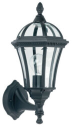 Luminosa Lighting Luminosa Drayton 1 Light Outdoor Wall Lantern Clear Glass, Black Paint Ip44, E27