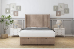 "Comfort Elise Mink Naples Ottoman Bed Base With 54"" Wingback Headboard 4' Small Double" - thumbnail 1