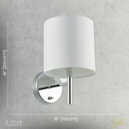 Happy Homewares Contemporary Bedside Wall Lamp In Chrome With Toggle Switch And Shade - thumbnail 7