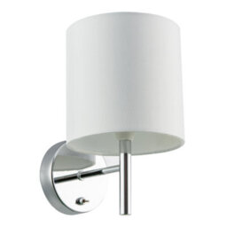 Happy Homewares Contemporary Bedside Wall Lamp In Chrome With Toggle Switch And Shade - thumbnail 1