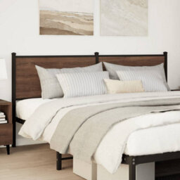 Berkfield Headboard Brown Oak 160 Cm Engineered Wood And Steel - thumbnail 2
