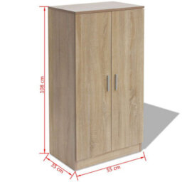 Vidaxl Shoe Cabinet 7 Shelves Oak - thumbnail 7