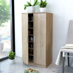 Vidaxl Shoe Cabinet 7 Shelves Oak - thumbnail 1