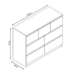 SquareBoxx Fairfield Minimalist Large Chest Of Drawers 7 Draw In Matt White - thumbnail 4