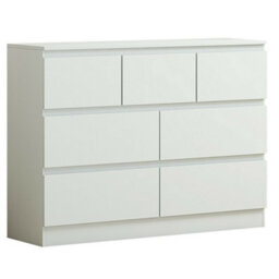 SquareBoxx Fairfield Minimalist Large Chest Of Drawers 7 Draw In Matt White - thumbnail 3
