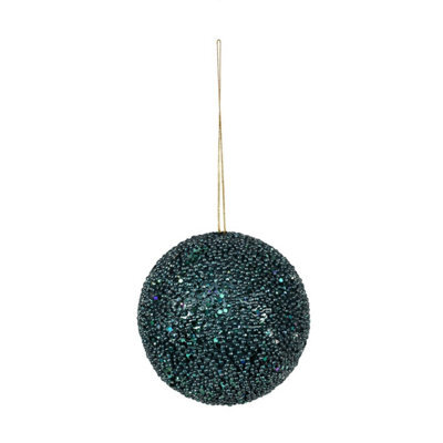 Peacock Glitter Bauble Christmas Decoration