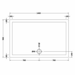 Balterley 8mm Fluted Glass Walk In Wetroom Screen And Hinged Return With Brushed Brass Profile And Shower Tray - 1400 X 900mm - thumbnail 2