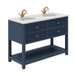Plum&clay Harper Ribbed Blue Freestanding Vanity Unit & Basin Set (W)1200mm - thumbnail 2