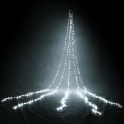 Taylor & Brown 3.6M Bright White 300 Led Waterfall Xmas Curtain Lights Icicle Fairy String With 6 Light Sequences - thumbnail 3