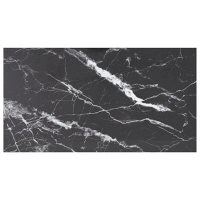 Berkfield Table Top Black 120X65 Cm 8mm Tempered Glass With Marble Design - image 1