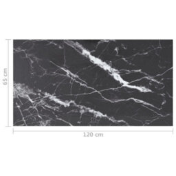 Berkfield Table Top Black 120X65 Cm 8mm Tempered Glass With Marble Design - thumbnail 6