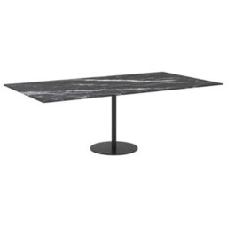 Berkfield Table Top Black 120X65 Cm 8mm Tempered Glass With Marble Design - thumbnail 5