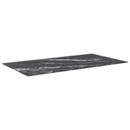 Berkfield Table Top Black 120X65 Cm 8mm Tempered Glass With Marble Design - thumbnail 2