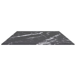 Berkfield Table Top Black 120X65 Cm 8mm Tempered Glass With Marble Design - thumbnail 4