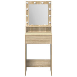 Walplus Dressing Table With Led Lights In Sonoma Oak, 50X41X135 Cm - thumbnail 4