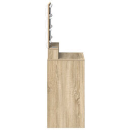 Walplus Dressing Table With Led Lights In Sonoma Oak, 50X41X135 Cm - thumbnail 5