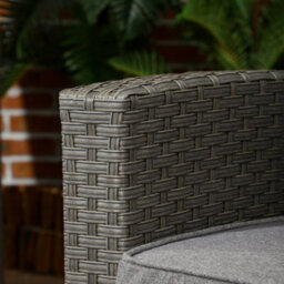 Outsunny 4 Piece Rattan Garden Furniture Set With Sofa, Glass Table, Grey - thumbnail 7