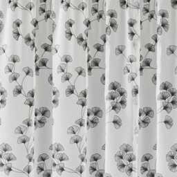 "Tyrone Textiles Delila Black Leaf Print Voile Panel - Pair 140 X 137Cm (55X54"")" - thumbnail 3