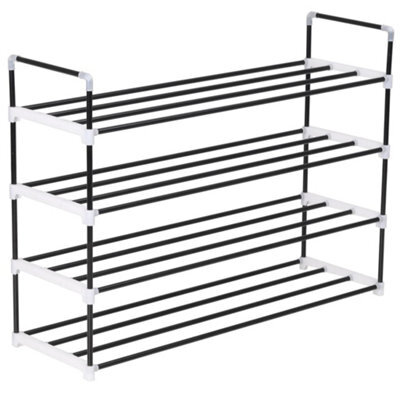 Walplus Shoe Rack With 4 Shelves Metal And Plastic Black - image 1