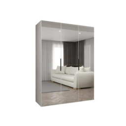 Arte White Marbella Iii Hinged Door Wardrobe 150Cm - Bright Mirrored Wardrobe For Modern Spaces - thumbnail 2