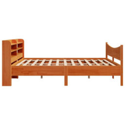 Berkfield Bed Frame With Headboard Wax Brown 180X200 Cm Super King Solid Wood Pine - thumbnail 7