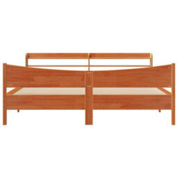 Berkfield Bed Frame With Headboard Wax Brown 180X200 Cm Super King Solid Wood Pine - thumbnail 4