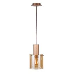Luminosa Lighting Luminosa Modern Hanging Pendant Antique Bronze, Black 1 Light  With Glass Shade, E27 - thumbnail 2