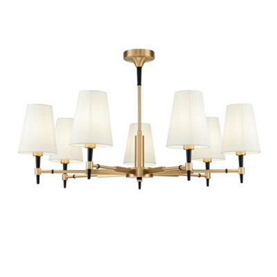 Luminosa Lighting Luminosa Zaragoza Chandelier Brass, 7 Light, E14 - image 1