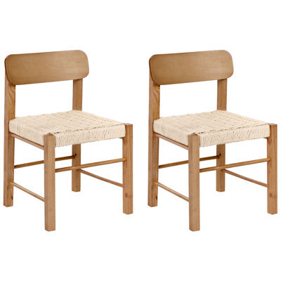Beliani Set Of 2 Dining Chairs Allos Wood Brown - image 1