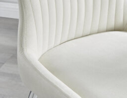 Furniturebox Uk Atlanta 6 White Dining Table And 6 Cream Nora Silver Leg Chairs - thumbnail 9