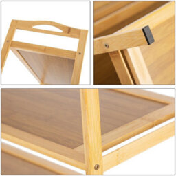 5 Tier Bamboo Shoe Rack Storage Wood Stand Organiser Vertical Shelf Rack - thumbnail 3