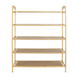 5 Tier Bamboo Shoe Rack Storage Wood Stand Organiser Vertical Shelf Rack - thumbnail 4