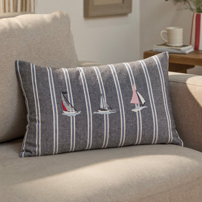 Wylder Abersoch Regatta Rectangular Polyester Filled Cuhsion, Navy, 30 X 50Cm - image 1