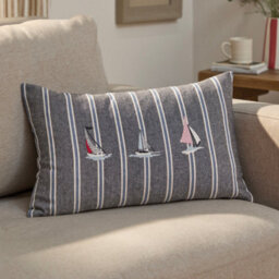 Wylder Abersoch Regatta Rectangular Polyester Filled Cuhsion, Navy, 30 X 50Cm - thumbnail 1
