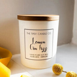 Lemon Gin Fizz Scented Candle - White Glass Jar 300Ml