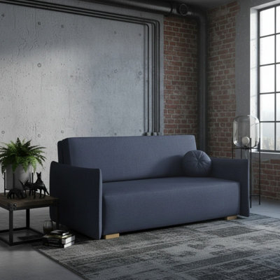 Viva Glov Iv Upholstered Sofa Bed With Storage Compartment Chipboard Wood Frame Wavy Springs 174X98X85Cm Blue - image 1