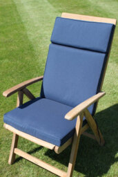 Garden Market Place Garden Furniture Cushion- Recliner Cushion For Large Garden Chair Navy Blue - thumbnail 3