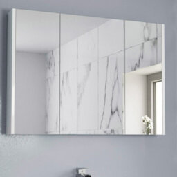 Affine Bathroom Mirror Cabinet 900mm 3 Door Storage Cupboard Wall Hung Modern White - thumbnail 4