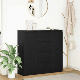 Vidaxl Sideboard With Drawers Black Oak 100.5X35X98.5 Cm Engineered Wood - thumbnail 1